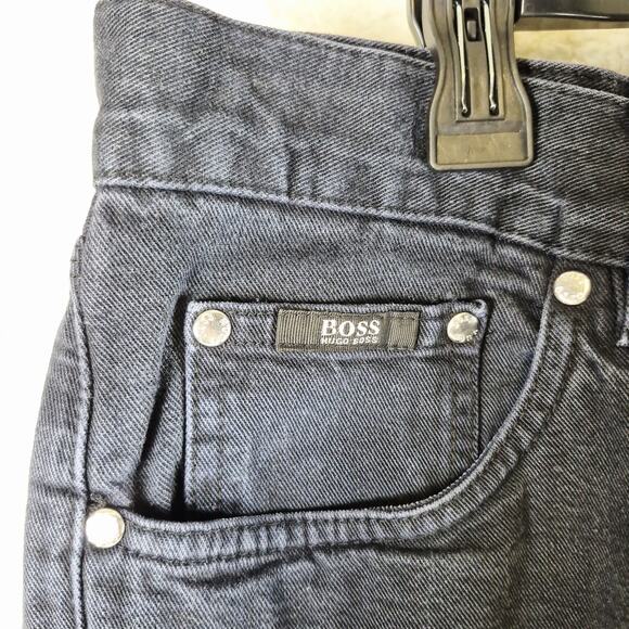 Hugo Boss Alabama Men’s Jeans 38x32 Black Denim 100% Cotton Vtg Made in Italy - Picture 13 of 14